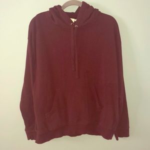 burgundy sweatshirt